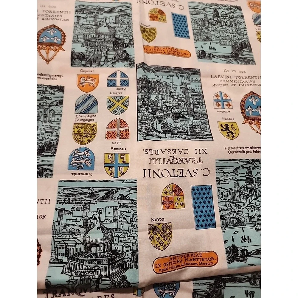 Life Of The Twelve Caesars Fabric Material Coat Arms Suetonius Tranquillus 144
